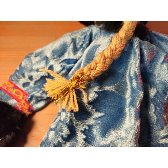 Vintage Russian Porcelain Doll 17.25" Folk Costume Fur Hat - Picture 10 of 10